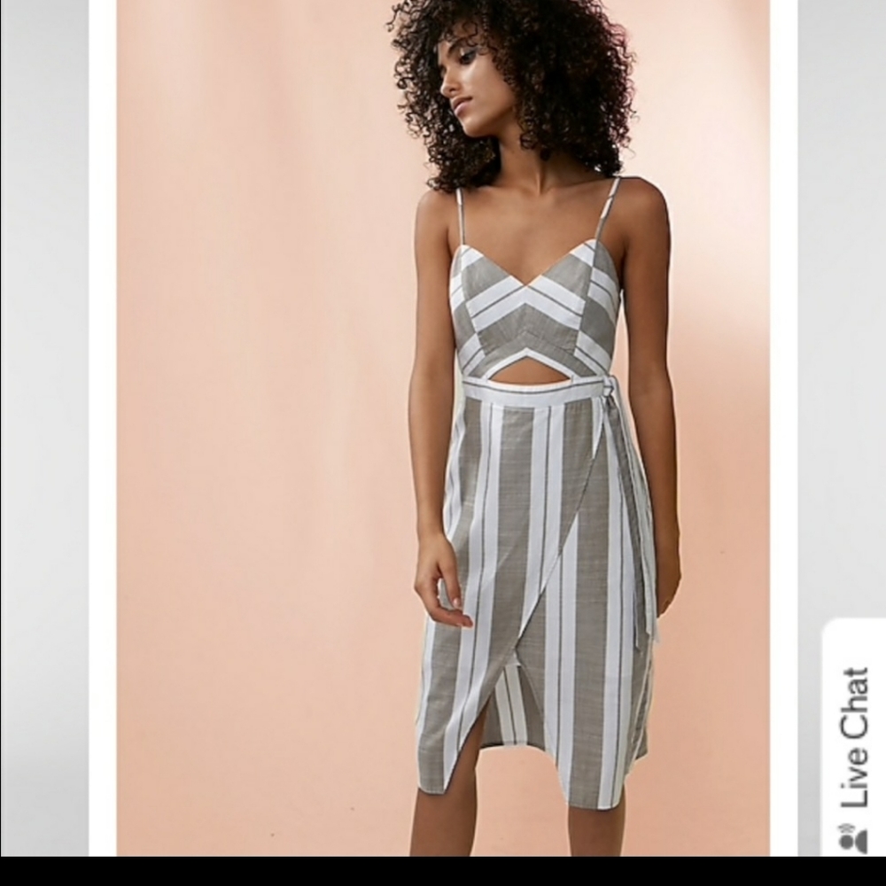 Express Linen Cut out Dress, midi length